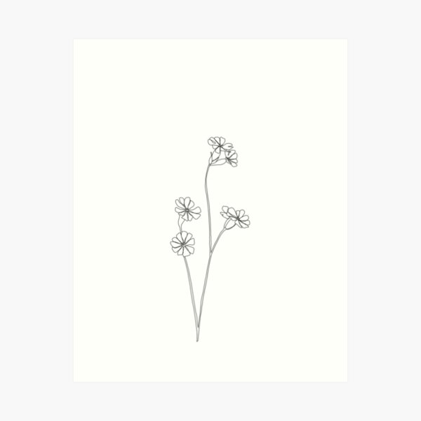 Item preview, Wildflower line drawing - Ilana designed and sold by TheColourStudy.
