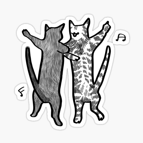 "Dancing Cats" Sticker for Sale by Sodaholiday Redbubble
