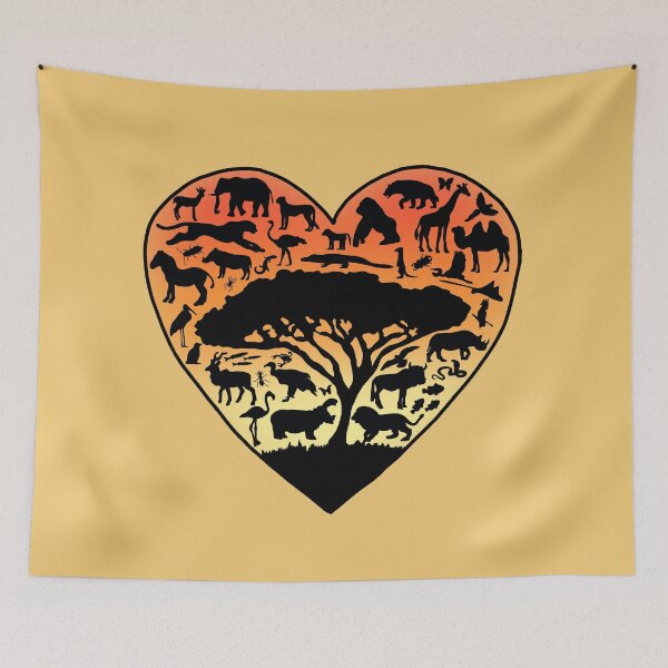 Item preview, DONATE African Animals Heart designed and sold by Emily Boynton.