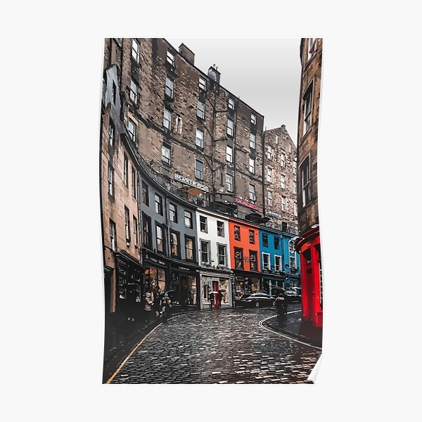 Edinburgh buildings skyline / Grassmarket area Poster