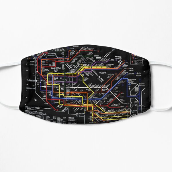 New York City Subway Map Flat Mask
