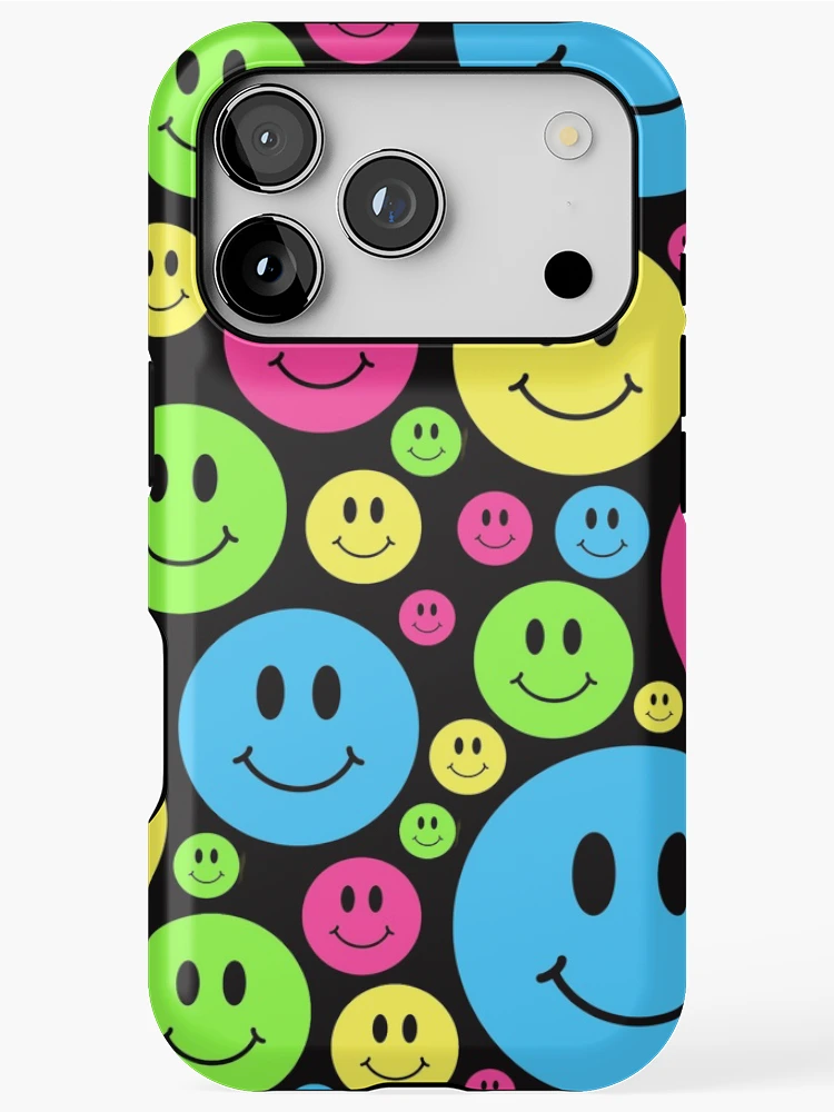 Thumbnail 1 of 4, iPhone Case, Smiley Face Pattern 90s Rave designed and sold by Funful.