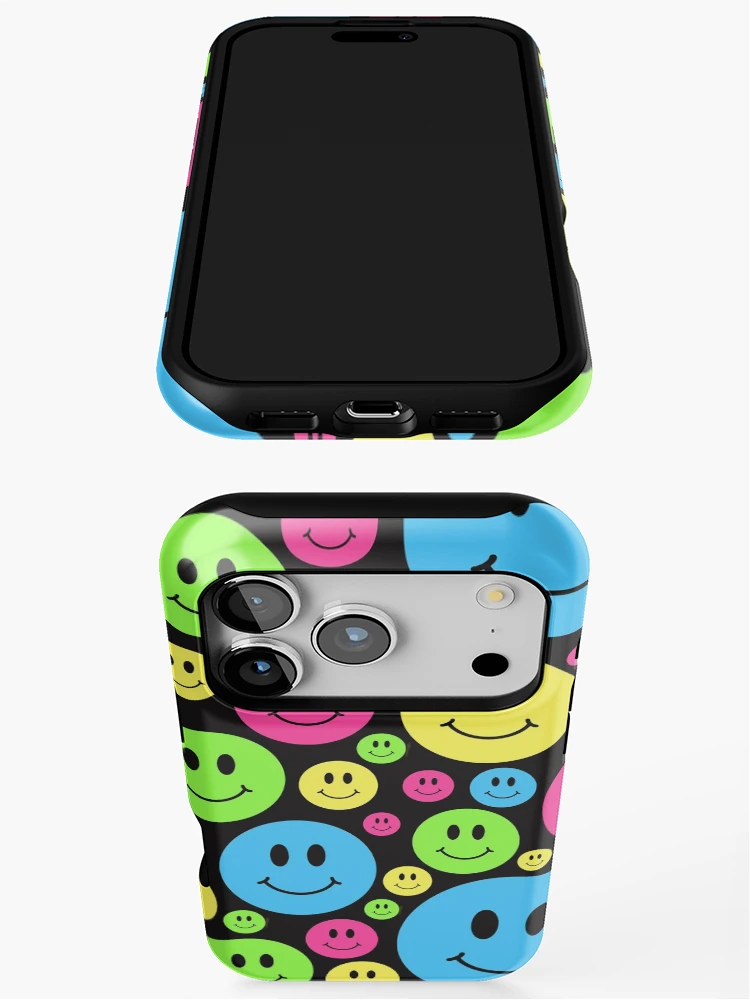 Thumbnail 3 of 4, iPhone Case, Smiley Face Pattern 90s Rave designed and sold by Funful.
