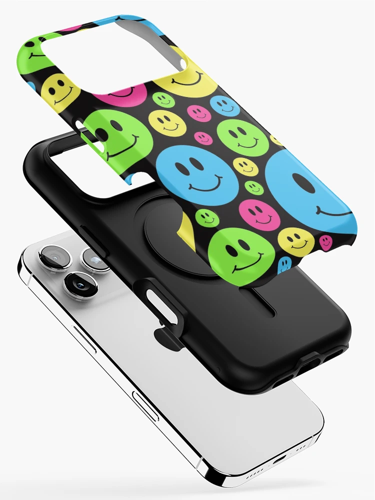 Thumbnail 2 of 4, iPhone Case, Smiley Face Pattern 90s Rave designed and sold by Funful.