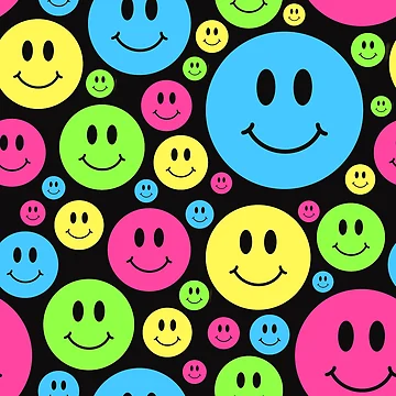 Artwork thumbnail, Smiley Face Pattern 90s Rave by Funful