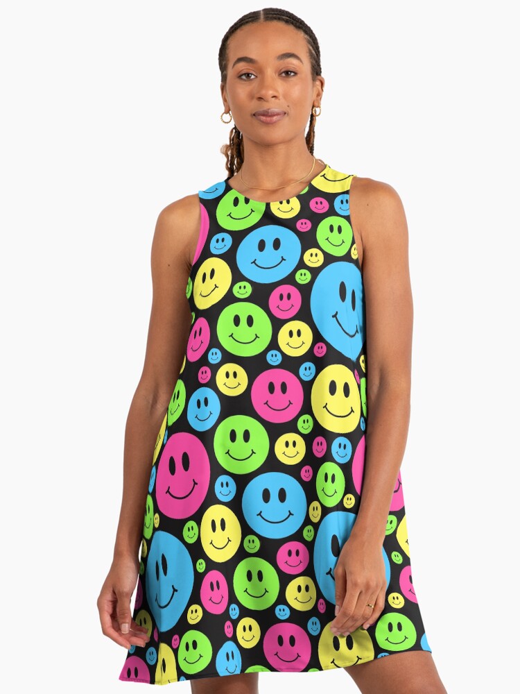 90s pattern dress 90s Black Cutout Dress main image 1