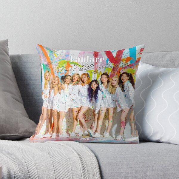ZWEIMAL 트 와이스 - Fanfare (japanische Single) (mit gedruckten Autogrammen) | Design # 1 Dekokissen