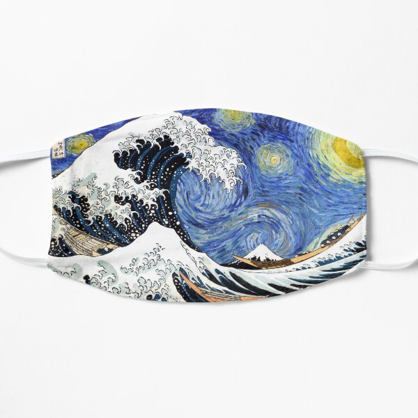 Iconic Starry Night Wave of Kanagawa Flat Mask
