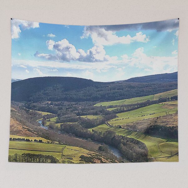 Item preview, A view from Cauld Face Hill, Thornylee along and down the valley as the River Tweed meanders past, Scottish Borders designed and sold by yourscotborders.