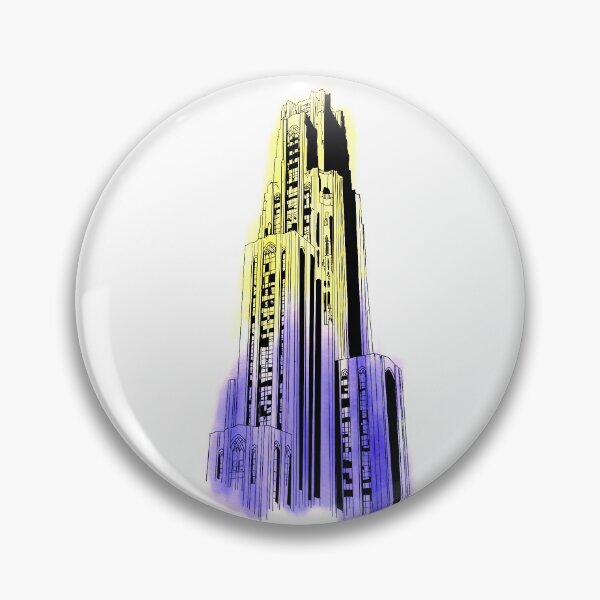Item preview, Yellow and Blue Cathedral of Learning Sketch designed and sold by mikdesigns.