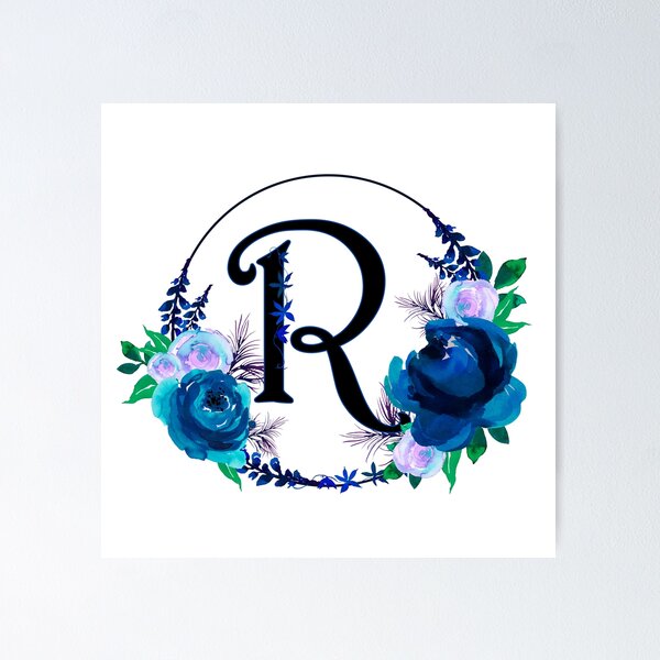 Circle Nature Flower Letter R Initial Logo, Monogram Circle With