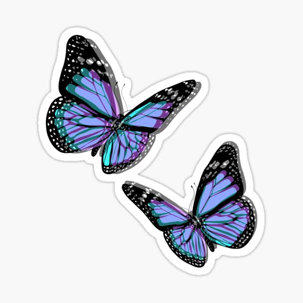 Butterfly Glitches Sticker