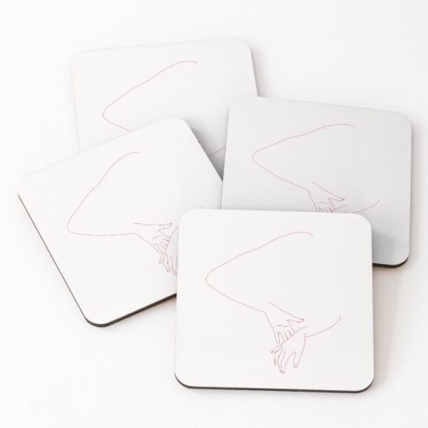 Item preview, Red hands line drawing illustration - Zorah designed and sold by TheColourStudy.