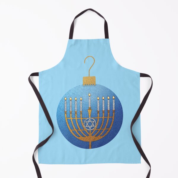 Item preview, Happy Hanukkah Menorah Ornament - Blue, Gold, Silver designed and sold by Elsy's Art.