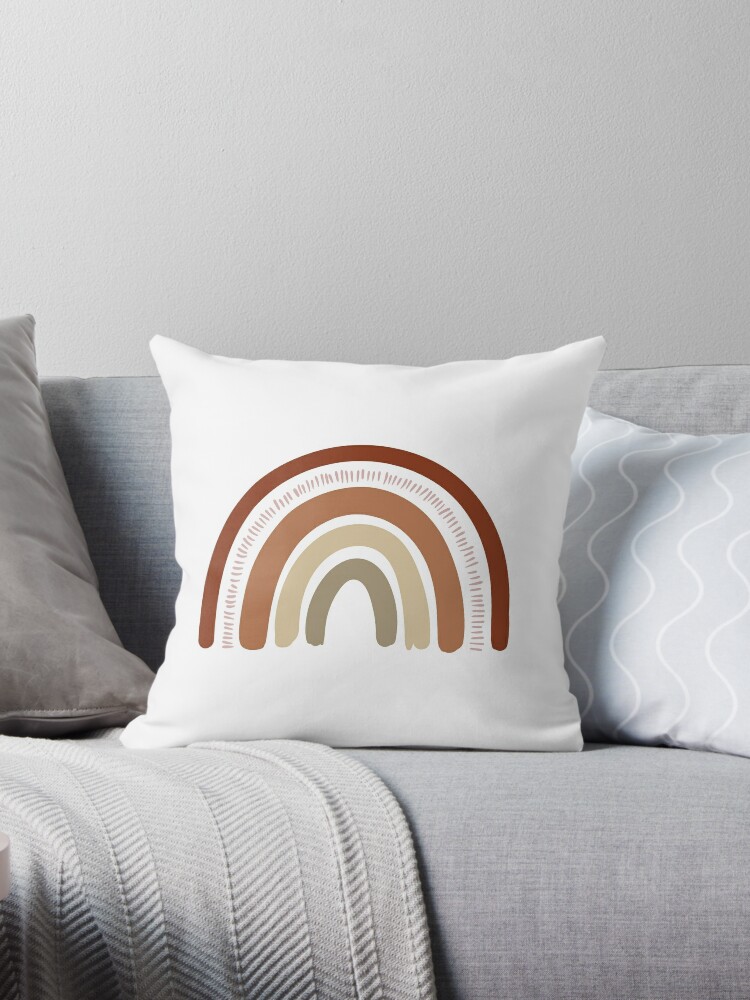 Boho rainbow 2025 throw pillow