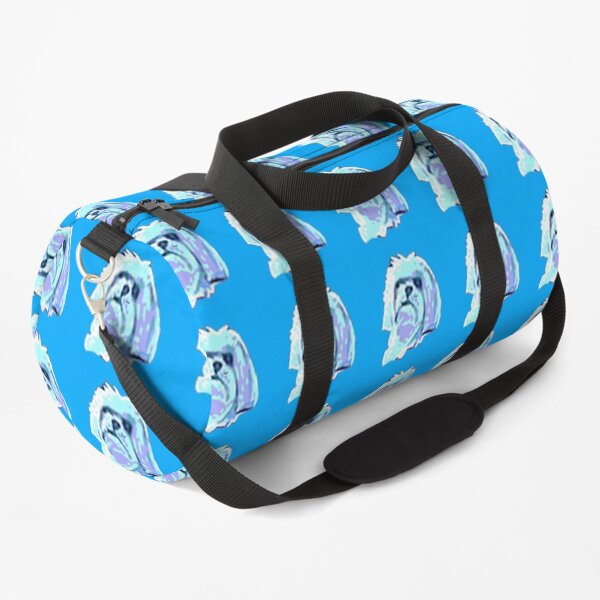 Pekingese Blue Duffle Bag