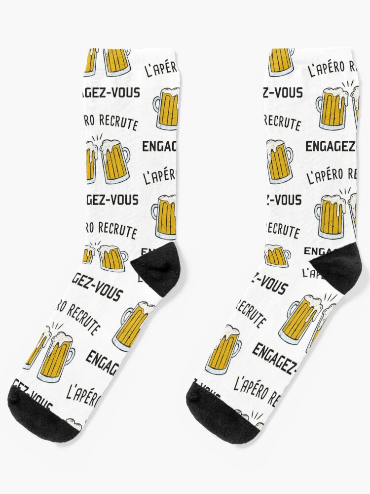 Chaussettes avec l'œuvre « humour alcool bière apéro original