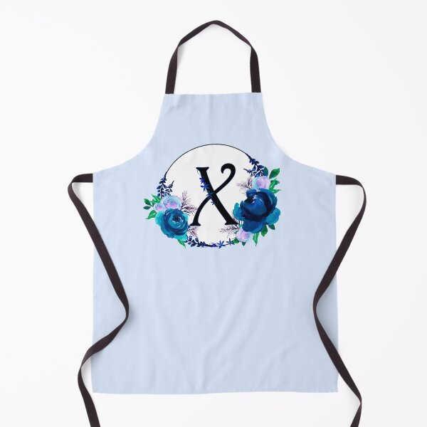 Item preview, The Letter 'X' Blue Floral Circle Monogram  designed and sold by Bumblefuzzies.