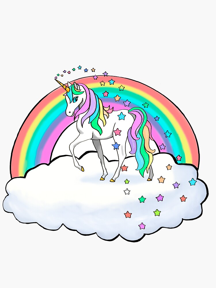 Rainbow Unicorn Sticker By Radify Redbubble