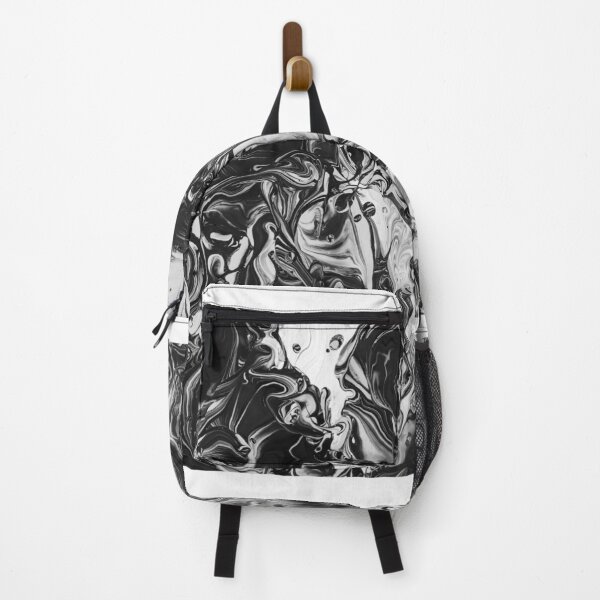 Item preview, Black and White Abstract Trippy Paint Pour Art designed and sold by WithLoveL.