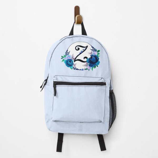 Item preview, The Letter 'Z' Blue Floral Circle Monogram  designed and sold by Bumblefuzzies.