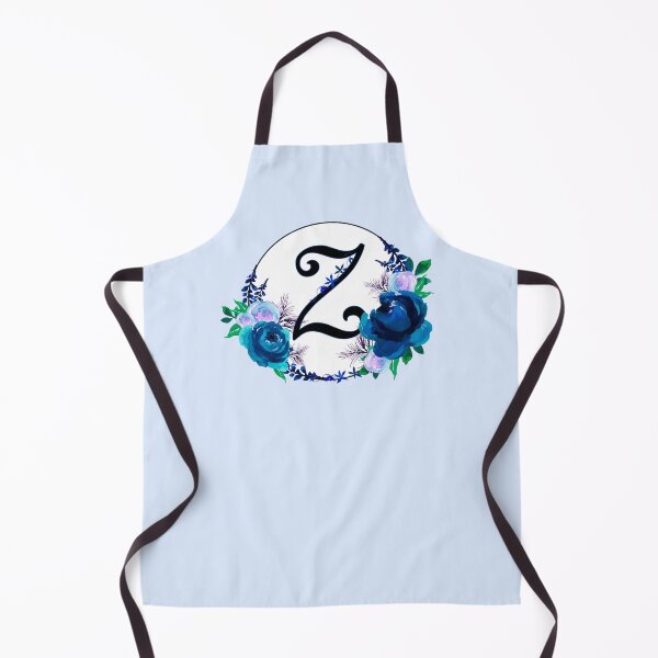 Item preview, The Letter 'Z' Blue Floral Circle Monogram  designed and sold by Bumblefuzzies.