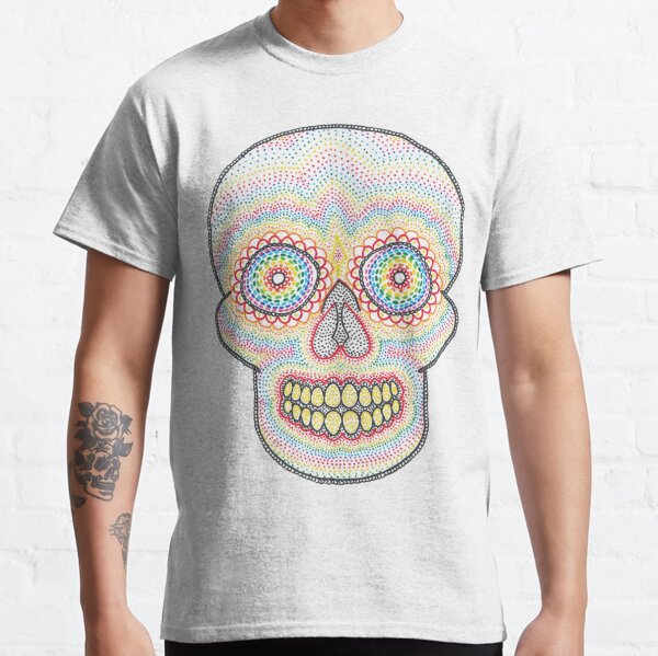 Dotty Rainbow Sugar Skull Classic T-Shirt
