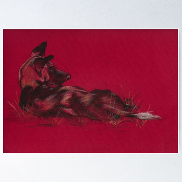 Painted Dog in Pastel Poster