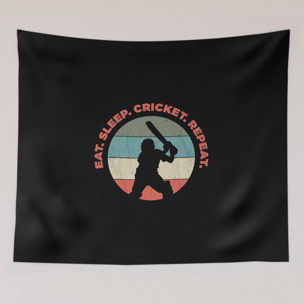 Item preview, Eat Sleep Cricket Repeat Funny Sport designed and sold by artworkbyrihen.
