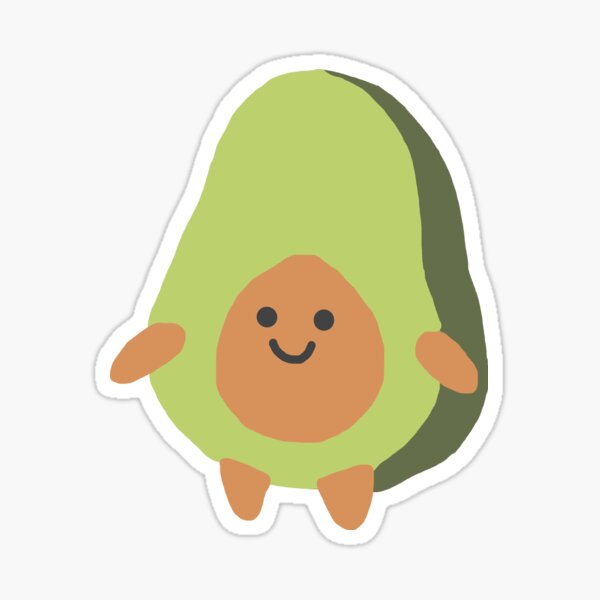 Cute funny toast and glasses, yummy Kawaii avocado' Sticker