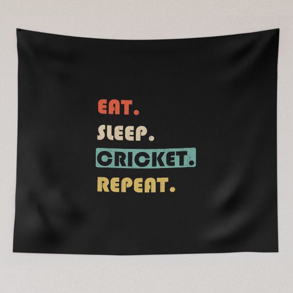 Item preview, Eat Sleep Cricket Repeat Funny Sport designed and sold by artworkbyrihen.