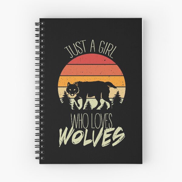 Item preview, Just A Girl Who Loves Wolves Retro Sunset Wolf Lover Gear designed and sold by DynamicDesign.