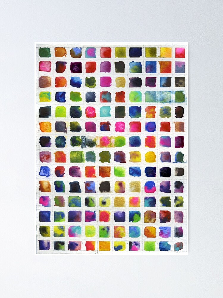 Watercolor Squares Poster By Danibourland Redbubble