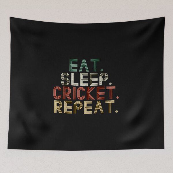Item preview, Eat Sleep Cricket Repeat Funny Sport designed and sold by artworkbyrihen.