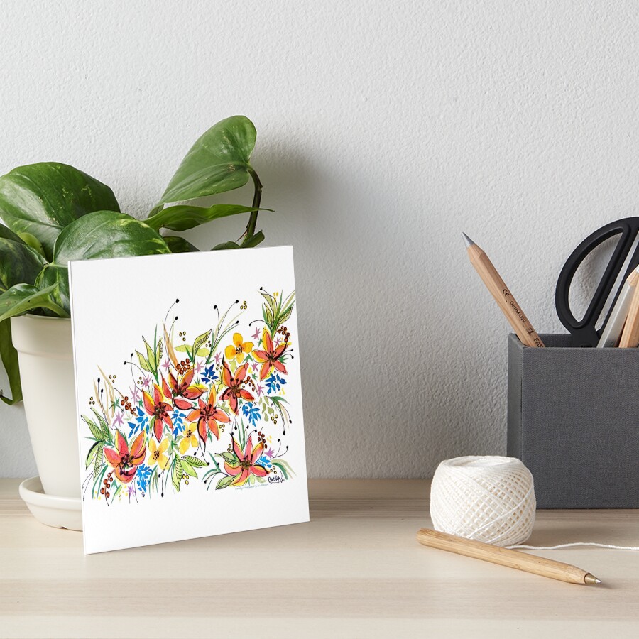 Hawaii Sings with Flowers Art Board Print