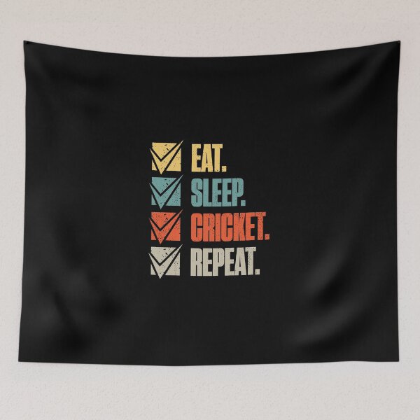 Item preview, Eat Sleep Cricket Repeat Funny Sport designed and sold by artworkbyrihen.