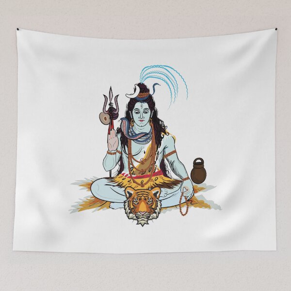 Item preview, Lord Shiva sitting on tiger skin and meditating poster | Lord Shiva sitting on tiger skin and meditating  t-shirt  designed and sold by KARTICK DUTTA.