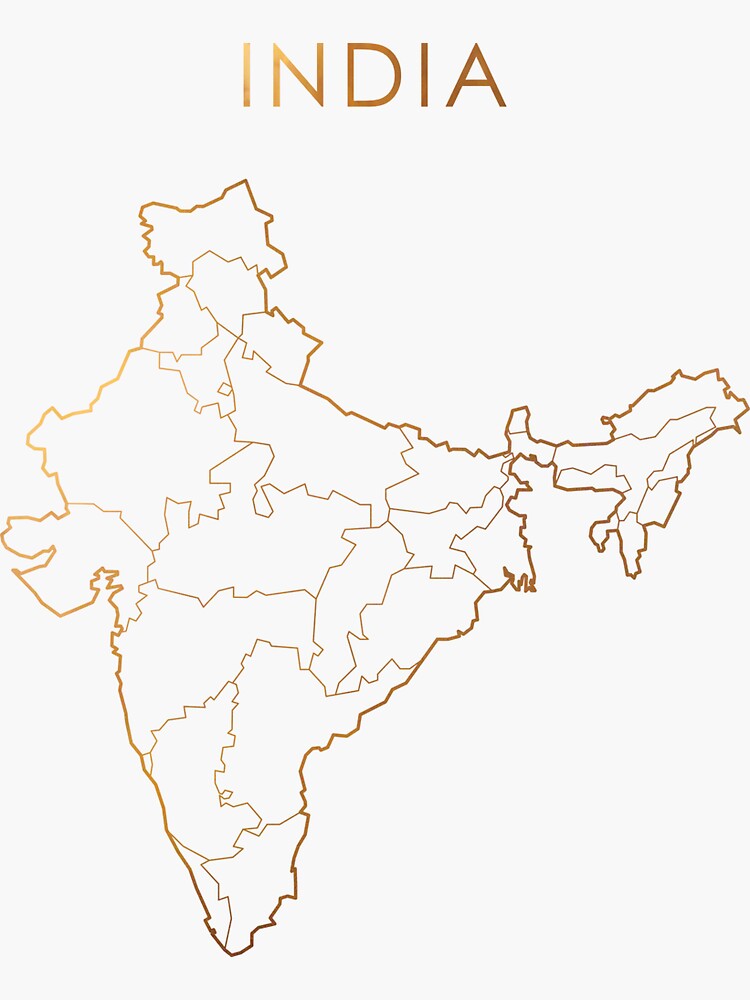 India Map Outline White Background High-Res Vector Graphic - Getty Images