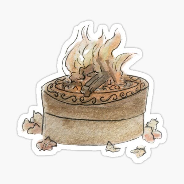Item preview, Golden Bonfire Illustration in Watercolor designed and sold by Regan Ralston.