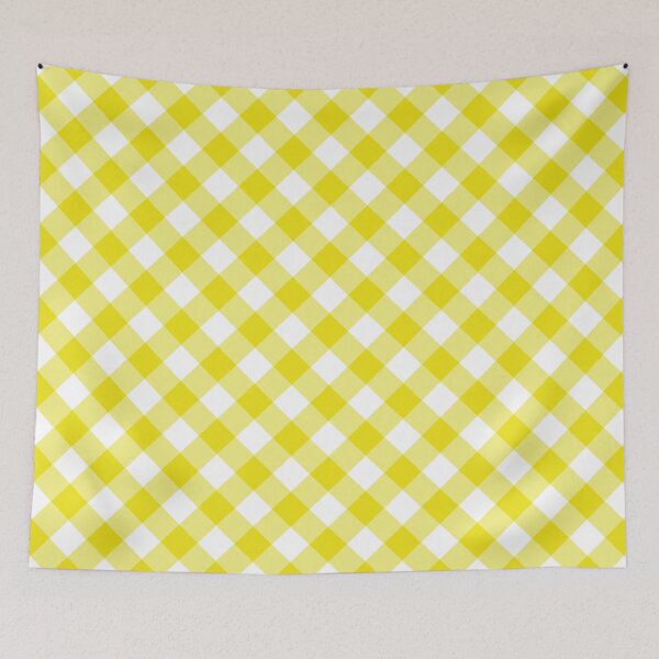 Item preview, Trendy Bright Yellow and White Cute Gingham Pattern designed and sold by GODS4US.