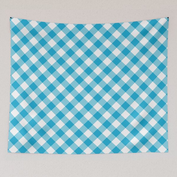 Item preview, Trendy Bright Aqua Blue and White Cute Gingham Pattern designed and sold by GODS4US.
