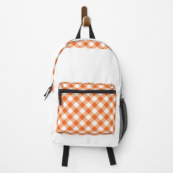 Item preview, Trendy Bright Orange and White Cute Gingham Pattern designed and sold by GODS4US.