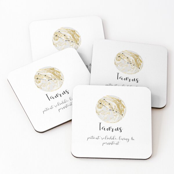 Item preview, Taurus Zodiac Sign Gold with Black Constellation and Attributes designed and sold by TriadArtDesign.