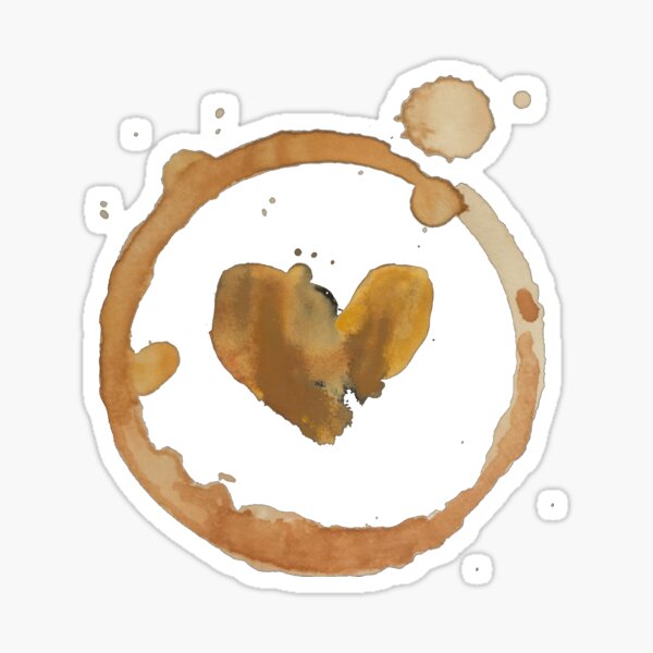 Coffee and heart Sticker