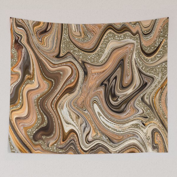 Item preview, Golden Marble Swirls with Glitter designed and sold by WisdomInspired.