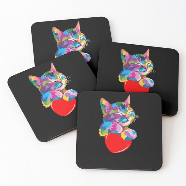 Artikelvorschau, Cat Cute Kitten Lovers Kitty Bunte Pop-Art entworfen und verkauft von Zeelicious Designs.