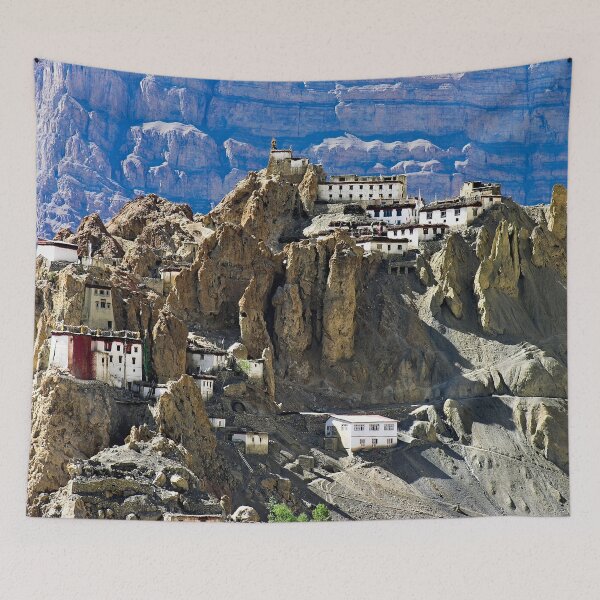 Item preview, Picturesque Tibetan Mountain Buddhist Monastery, Himalayan Landscape designed and sold by worldways.