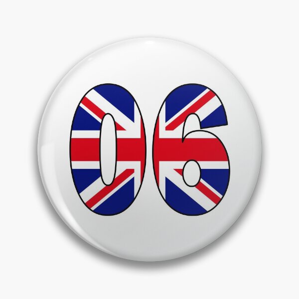 Item preview, Number 06 with UK flag on the background designed and sold by AllShirts21.