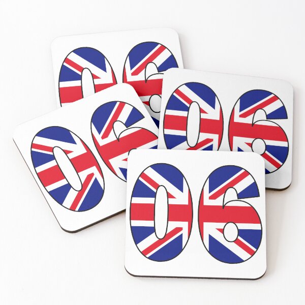 Item preview, Number 06 with UK flag on the background designed and sold by AllShirts21.