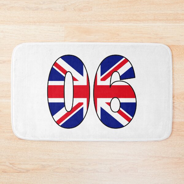 Item preview, Number 06 with UK flag on the background designed and sold by AllShirts21.